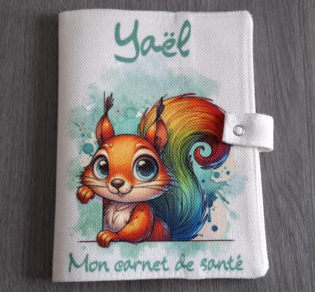 Protège carnet de santé Ecureuil