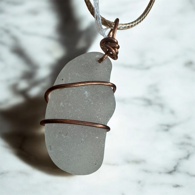 Sea Glass Necklace cooper Vired- SKU4027