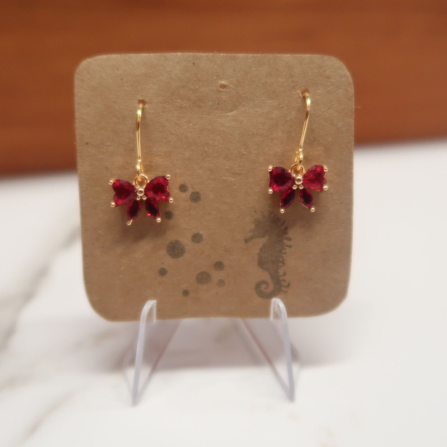 Red Bow Earrings