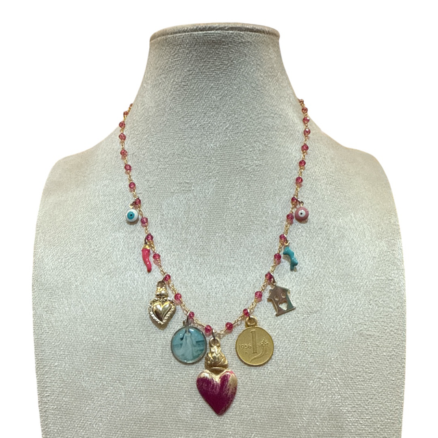 Collana multi charms rosso 25NL-7