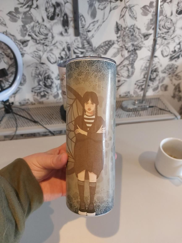 Wednesday 20oz Metal tumbler with straw and lid