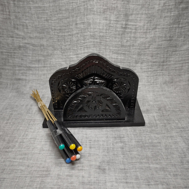 Made in Holland | Set van 6 goudkleurige metalen 2-puntsvorken (lengte 24,0 | breedte 1,0 cm) Zwarte kunststof greep Gekleurde dop | Vintage