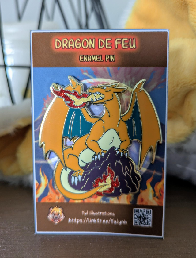 Fire Dragon enamel pin 