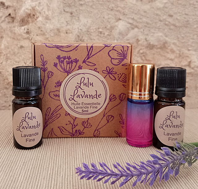Lavender Essential Oil Roll-On Kit– Calming Pure French Lavender 5ml Roll-On Bottle with 5ml refill