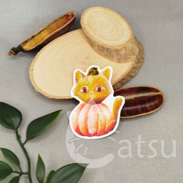 Sticker Chat citrouille