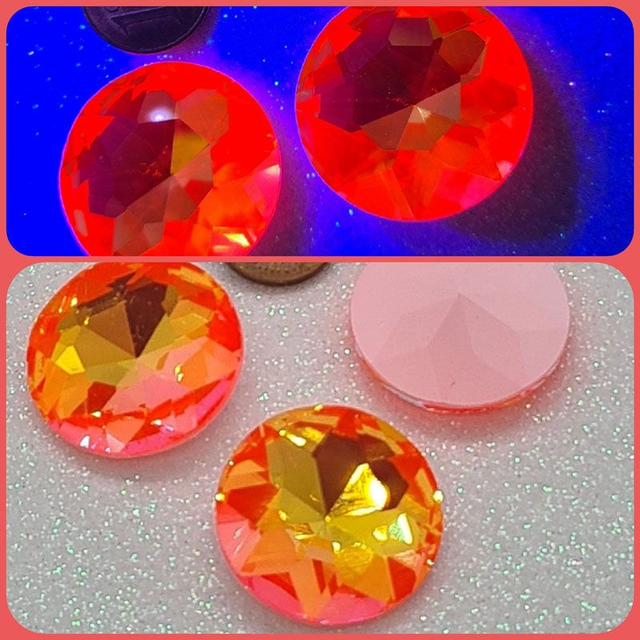 Fancy Chaton, Orange Mocha AB, 27mm