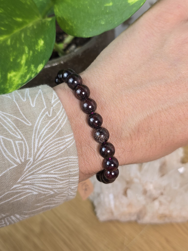 Grenat rouge Almandin - Bracelet avec perles de 8 mm