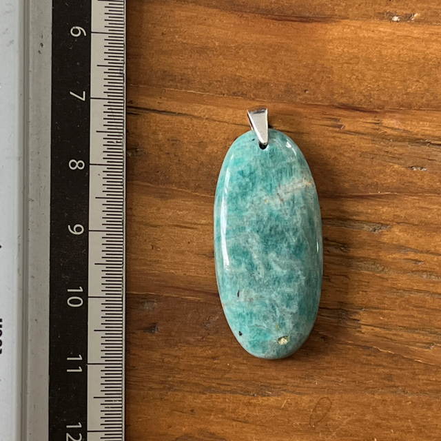 Pendentif en Amazonite et bélière argent 