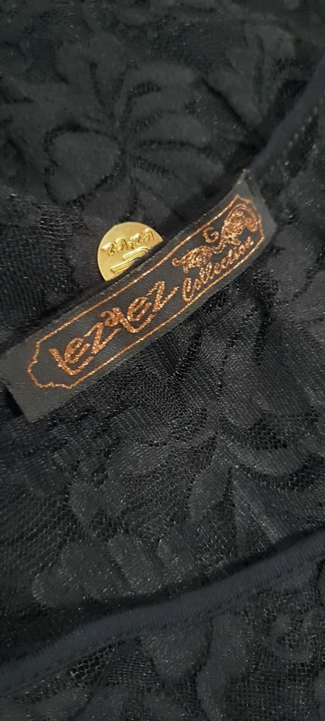 Vestido preto de renda, T/38