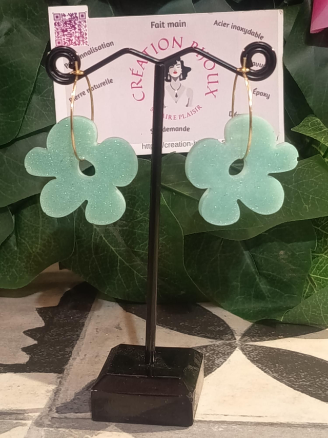 Boucle d'oreille pampi fleurs