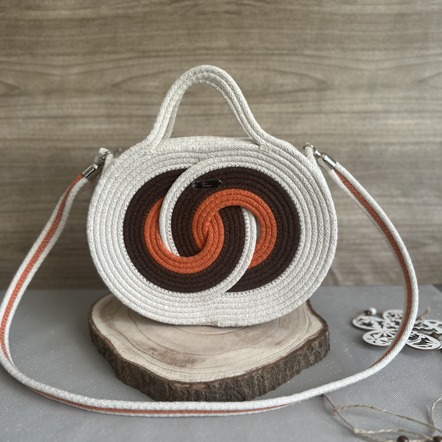 Sac infini Signature - orange/marron/écru 