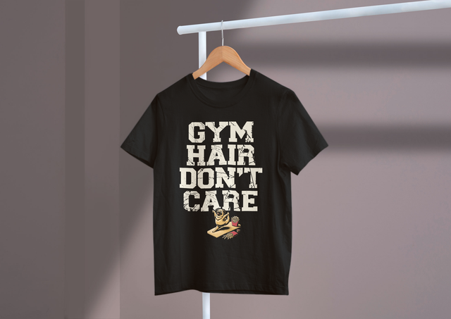Gym Hair Don’t Care Fitness Style Workout Funny Retro Design. Gym Hair Don't Care Fitness Style Workout Lustiges Retro-Design