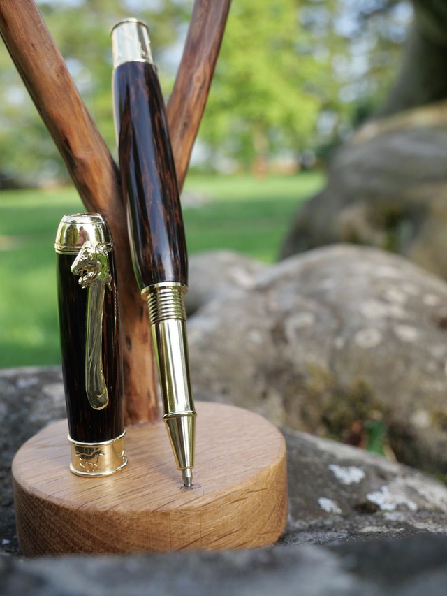 Stylo roller cheval Palmier noir