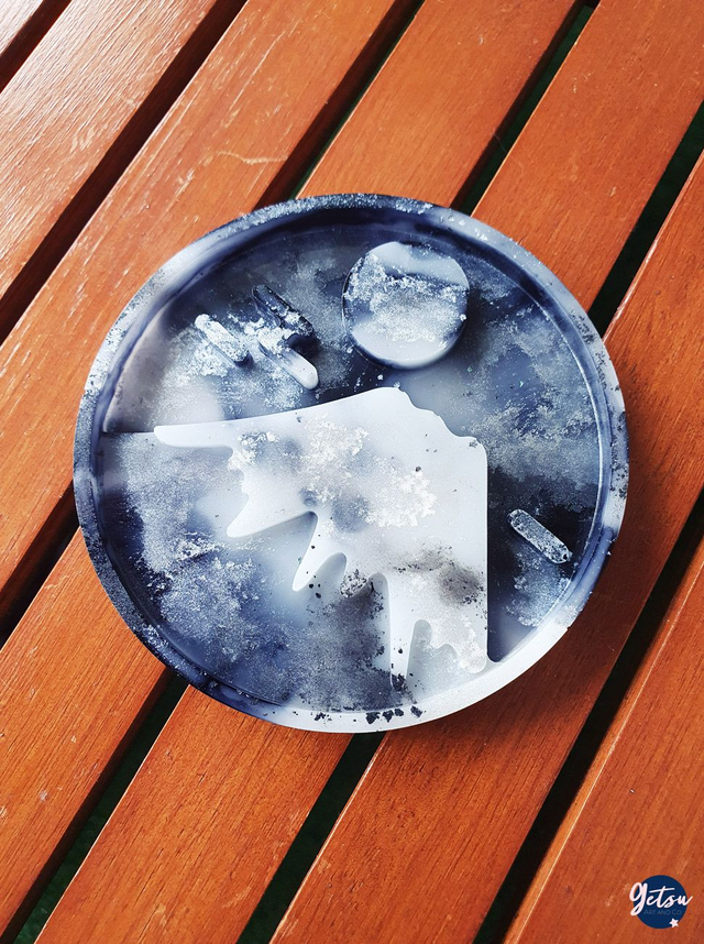 Sous-verre mont Fuji noir et blanc