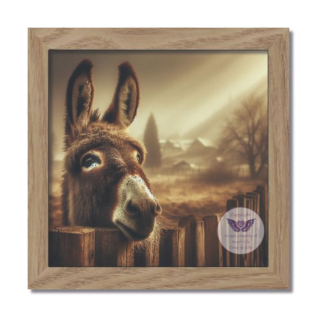 Artistic print of a horse in square frame (H26)