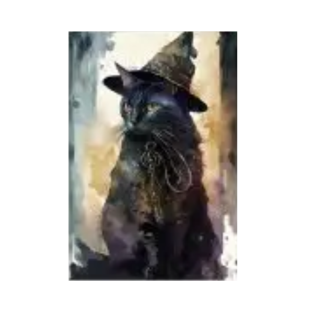 Mystic Witch Cat Greeting Card