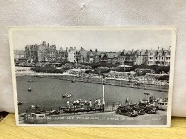 The Boating Lake and Promenade, St. Annes-on-Sea Lancashire, Valentine &amp; Sons Vintage postcard. Our Ref No. R541 £2.50