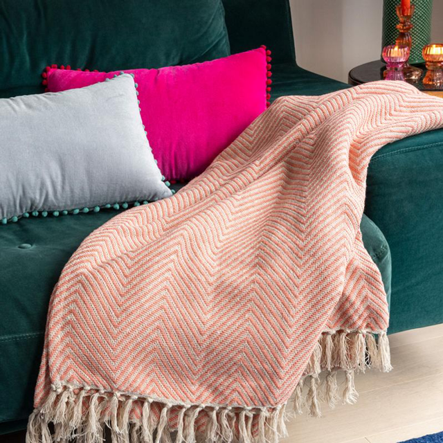 Orange Herringbone Throw
