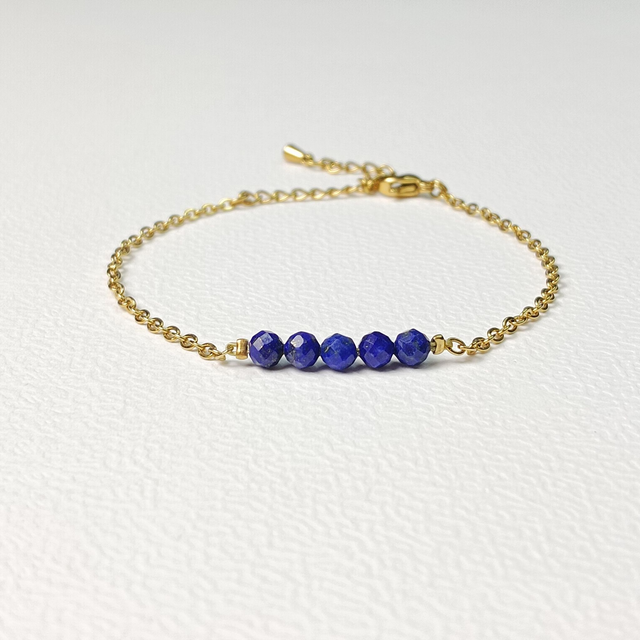 Bracelet ESSENTIEL, Lapis-Lazuli, Acier chirurgical doré