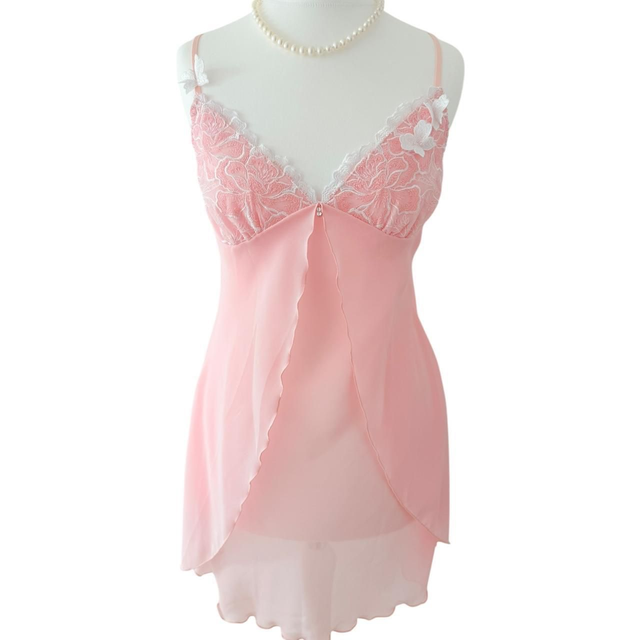 princess pink floral floral embroidered cups slip dress 