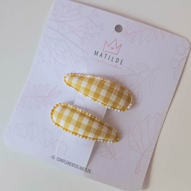 Clip Par Cuadrille Amarillo