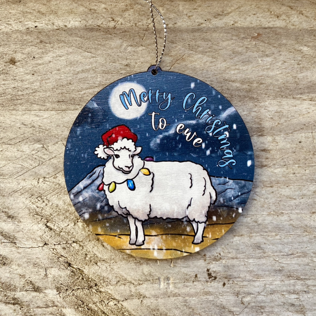 Merry Christmas To Ewe - tree ornament