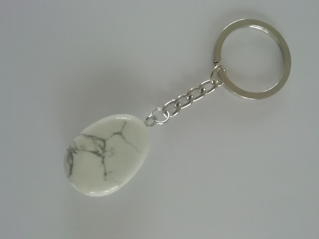 Porte clé howlite blanche
