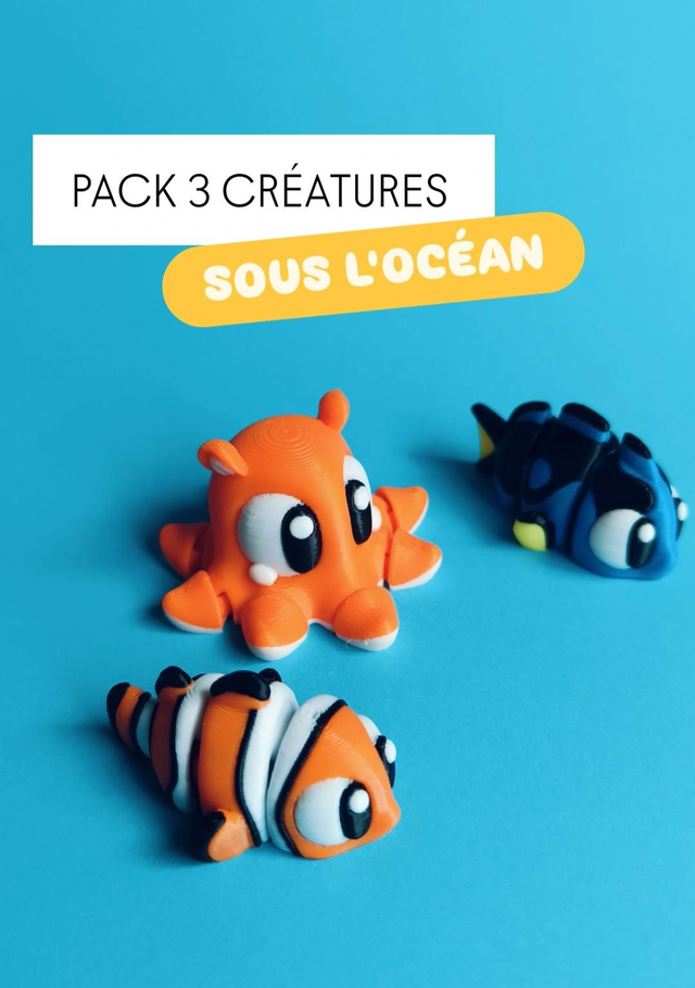 Pack 3 créatures - SOUS L&#039;OCÉAN