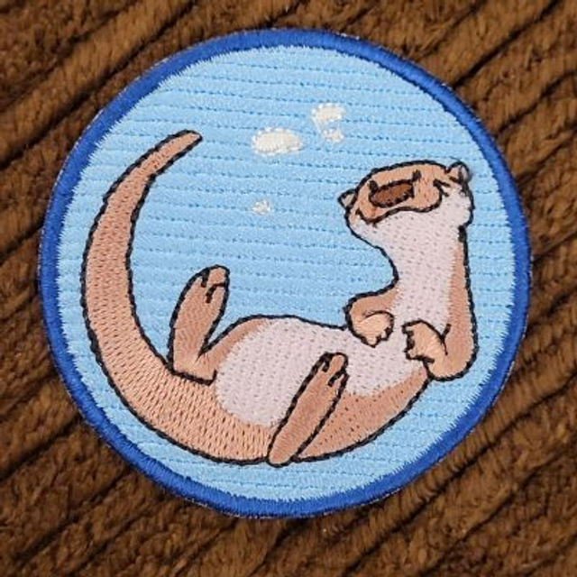 Otter embroidered patch