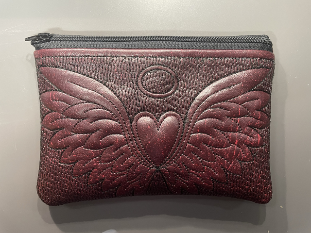 Angel wing/heart purse-pouch