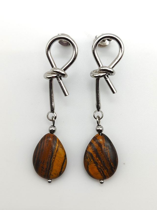 Les Romantiques - Œil de tigre boucles d'oreilles   