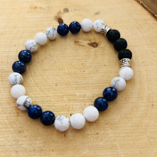 R. 92H Howlite, Lapis lazuli 