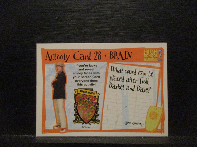 High School Musical 2 Brain Activity Original Trading Card #28