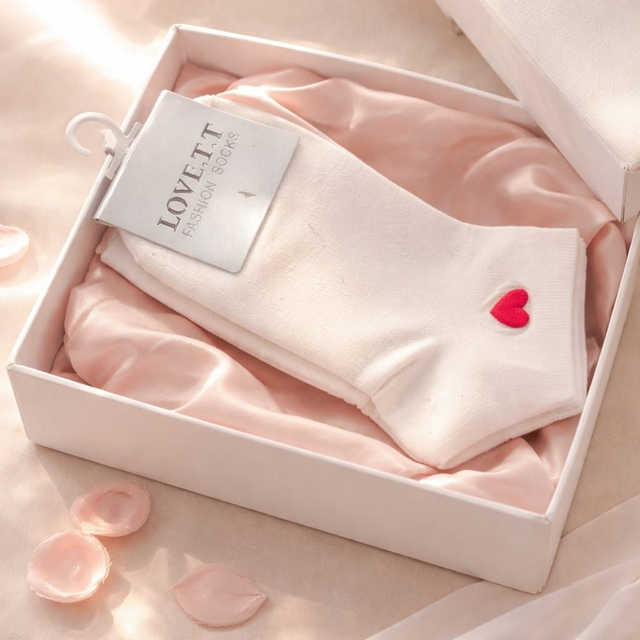 Socken mit Strass (Gr. 36-41/42) onesize - Herz klein