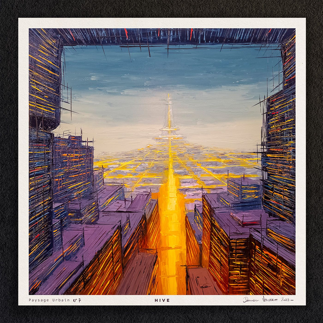 #0119-Paysage Urbain N°7 - HIVE - PRINT - peintures à l&#039;huile