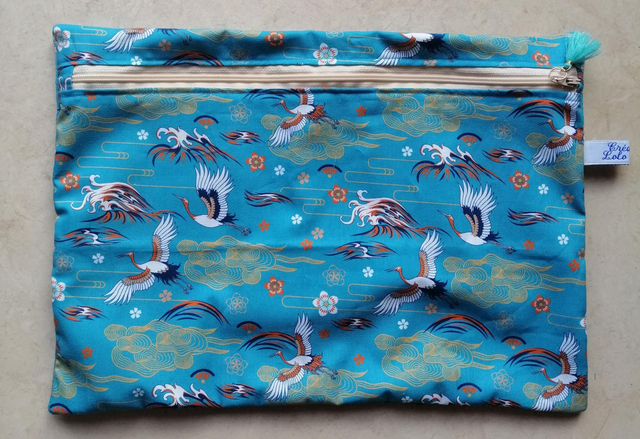 Pochette zippée XL coton 