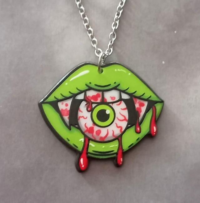 Eyeball Necklace  - Green