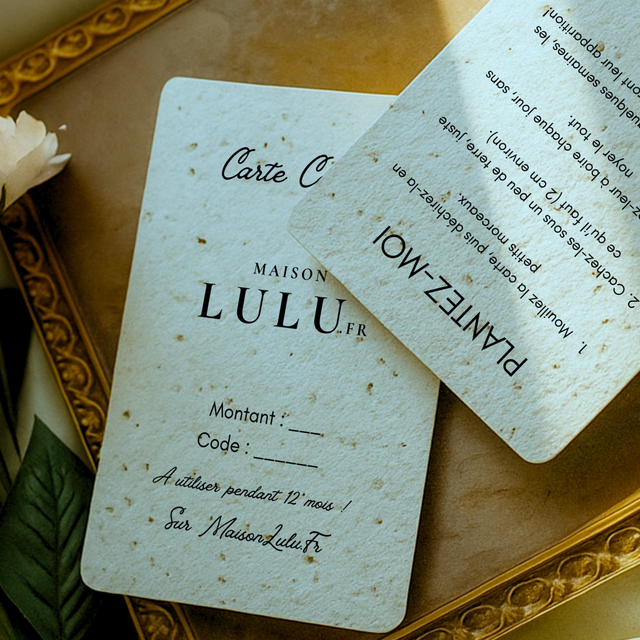 Carte cadeau à planter MaisonLuLu.Fr