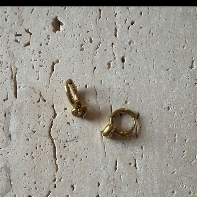 Oorbellen hartje glitter 