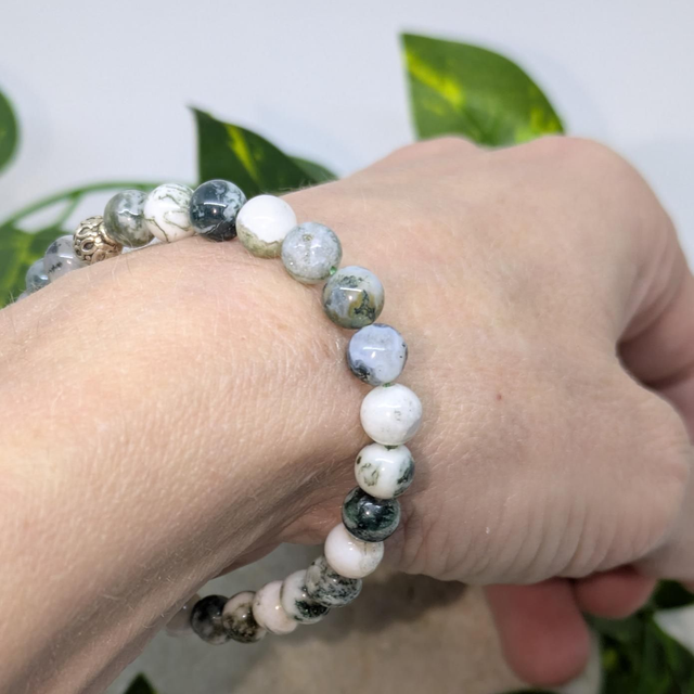 Bracelet "Agate arbre" 6mm BR-025