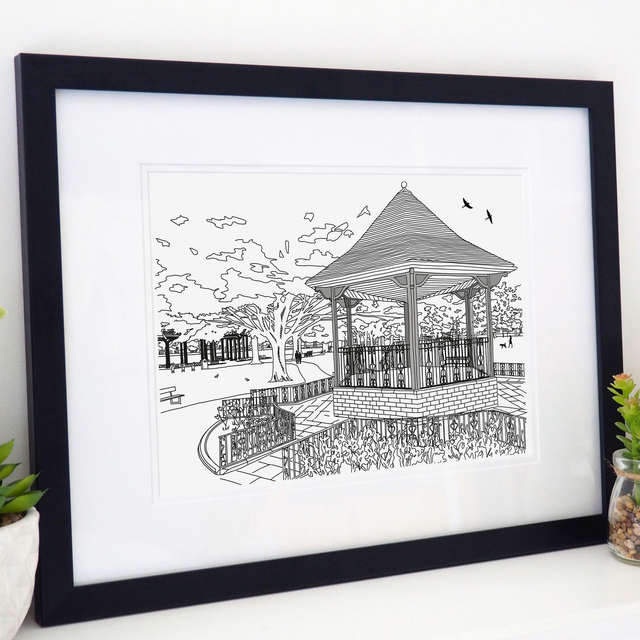 Page Park Band Stand Print, Staple Hill, Bristol