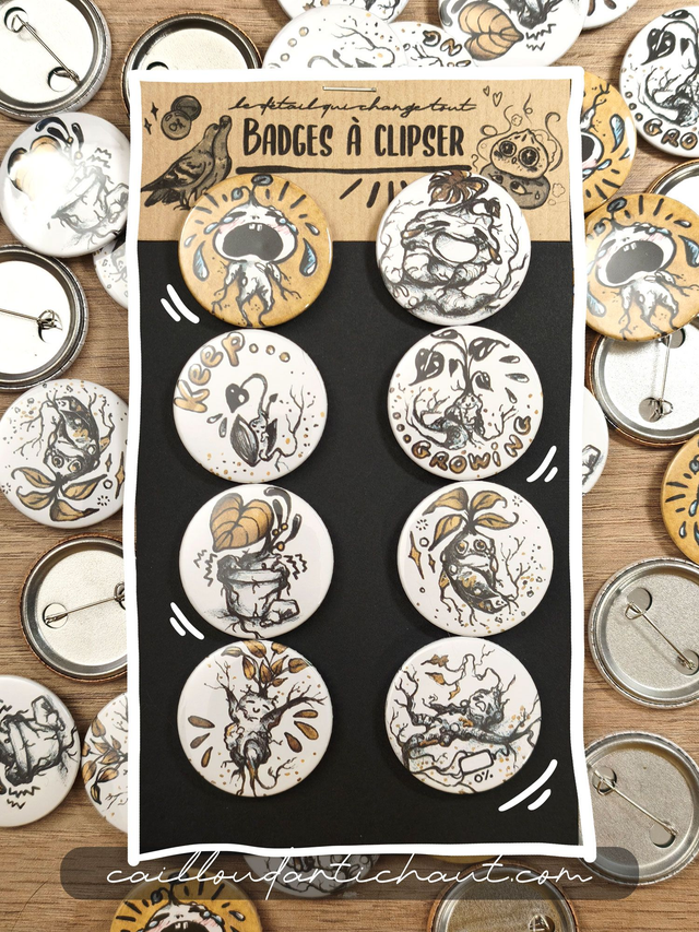 Badges mandragores X8 (collection complète)