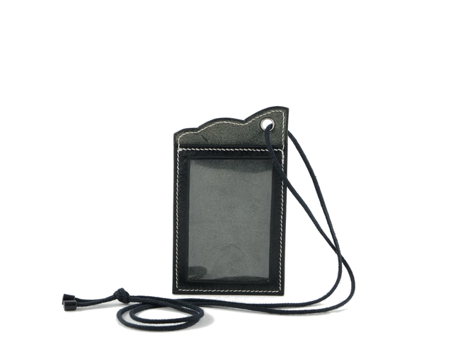 Porte-Badges MIRU Noir Brillant Fil Blanc