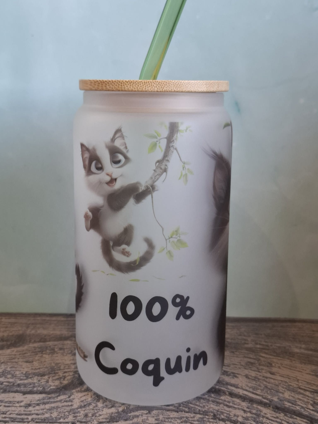 Verre givré chat 100% coquin