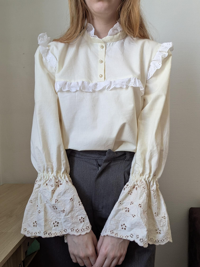 Blouse style victorien jaune - taille XS / S