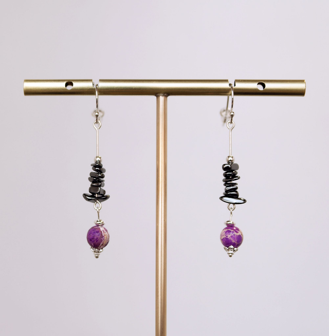 Boucles d'oreilles créateur, modèle artisanal Zen "Impériales"