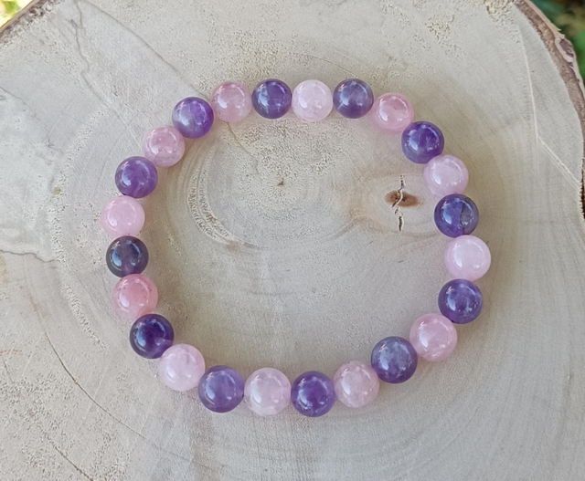 Améthyste et  Quartz Rose