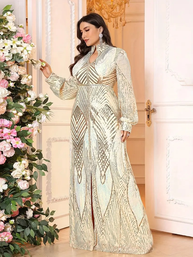 Gown Plus Size - Evening Gown with High Slit