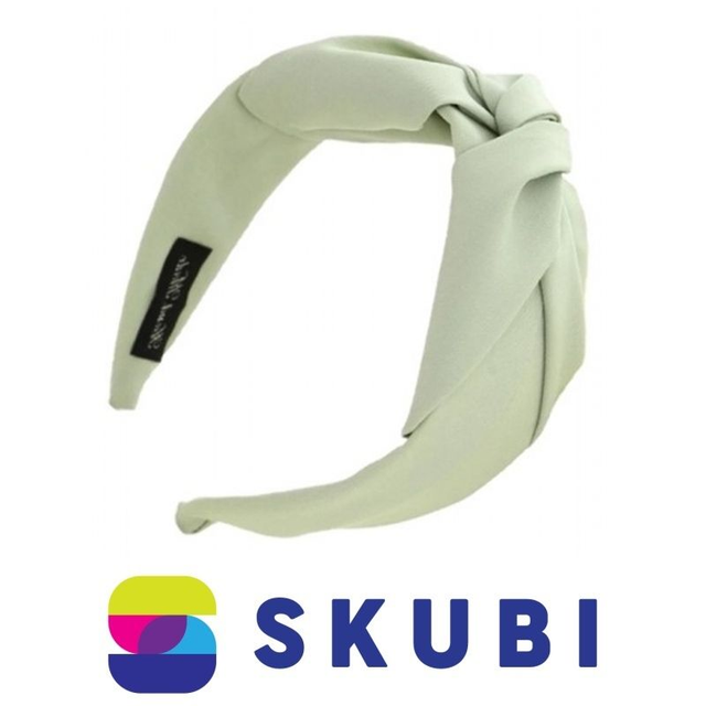 Čelenka do vlasů látková s uzlem Caroline pastelově zelená - O405WZ1