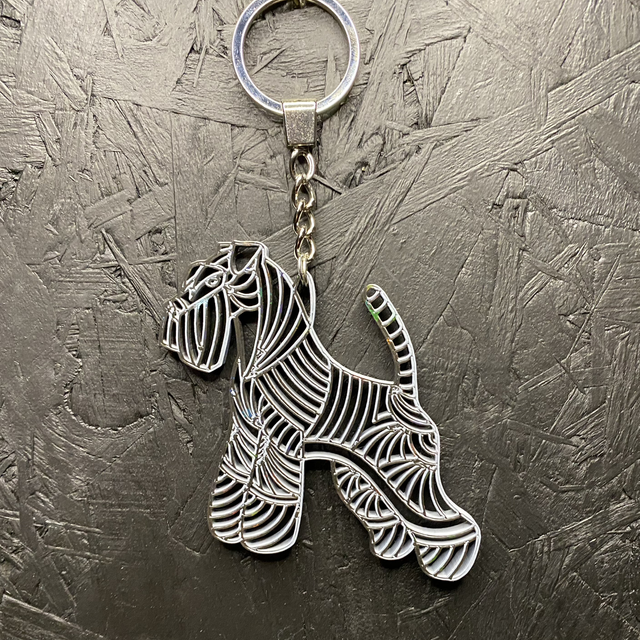 3D - Keychain Schnauzer Black-White